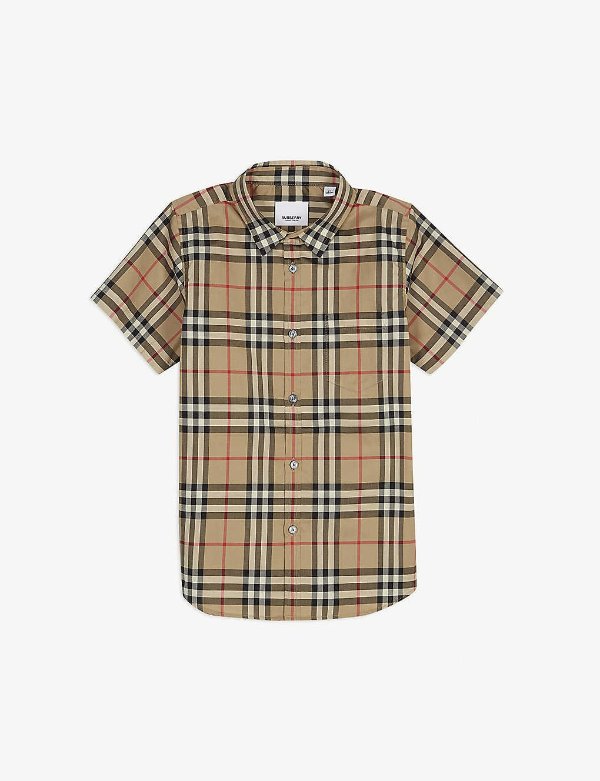 Fred Vintage check cotton Oxford shirt 4-14 years