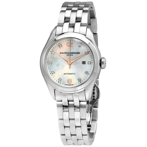 Baume et Mercier Clifton Mother of Pearl Diamond Automatic Ladies Watch A10151