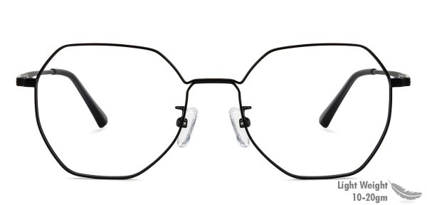 E款：黑色哑光 几何眼镜