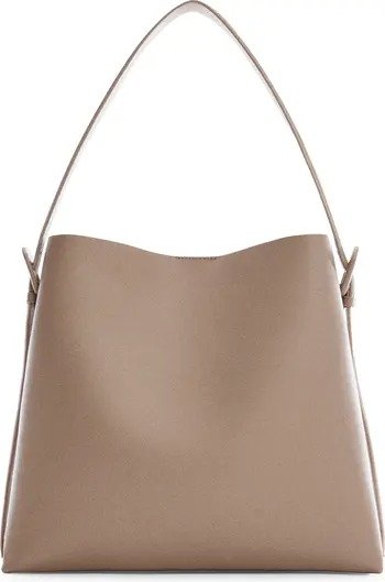 Faux Leather Shopper Bag with Buckle Detail