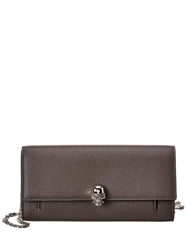 Skull Leather Wallet On Chain