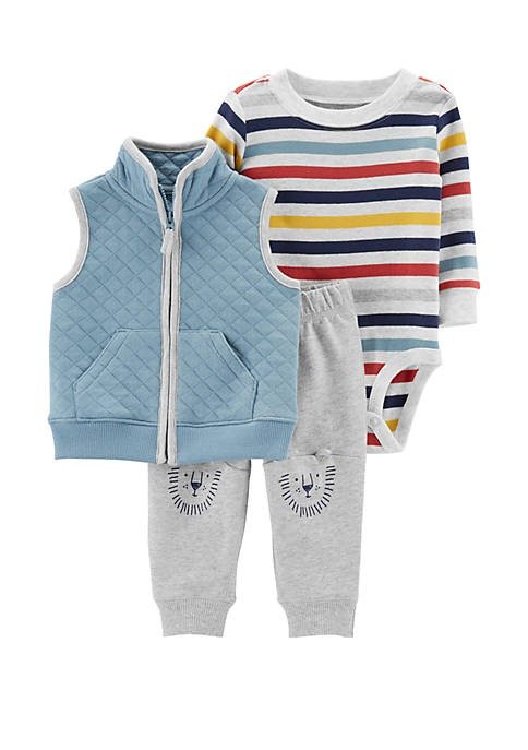 Baby Boys 3 Piece Lion Little Vest Set