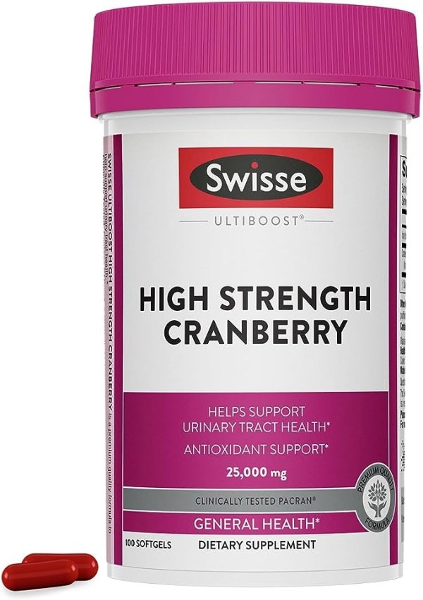 High Strength Cranberry Capsules, 100 Count, Supports Urinary Tract Health, Contains Antioxidants