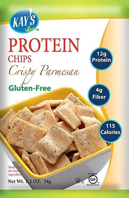 Kay's Naturals Protein Chips, Crispy Parmesan, Gluten-Free, Low Carbs, Low Fat, Diabetes Friendly All Natural Flavorings, 1.2 Ounce (Pack of 6)