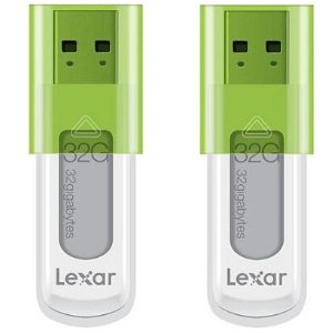 Lexar 32 GB JumpDrive High Speed USB Flash Drive (Green) 2-Pack