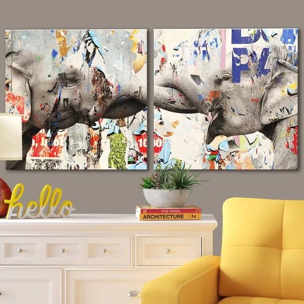 'Saddle Ink Elephant VI' - 2 Piece Wrapped Canvas Print Set'Saddle Ink Elephant VI' - 2 Piece Wrapped Canvas Print SetRatings & ReviewsCustomer PhotosMore to Explore