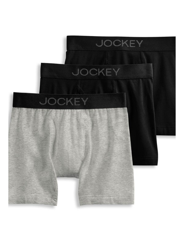 Essentials Boys Cotton Stretch Boxer Brief Underwear, 3-Pack, Sizes, S-XL