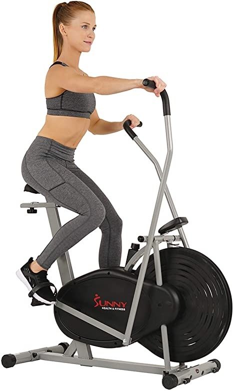 Health & Fitness Air Bike, Fan Exercise Bike with Unlimited Resistance and Tablet Holder
