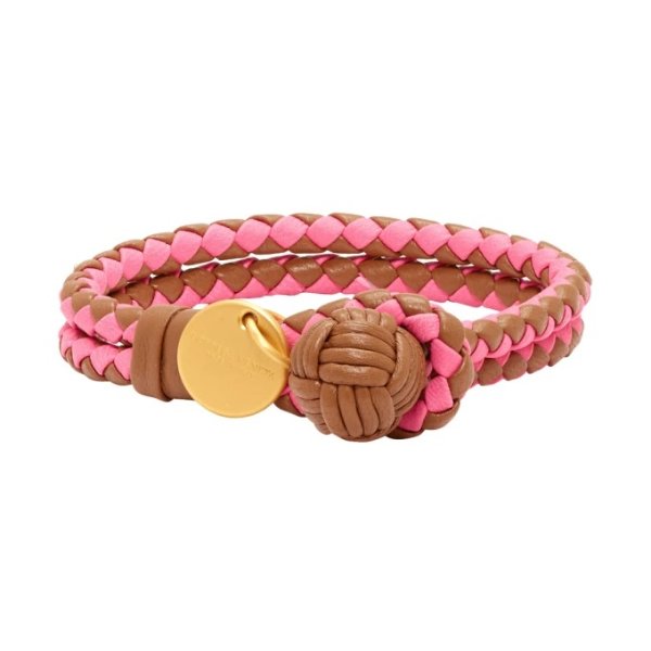 - Tan & Pink Intrecciato Bracelet