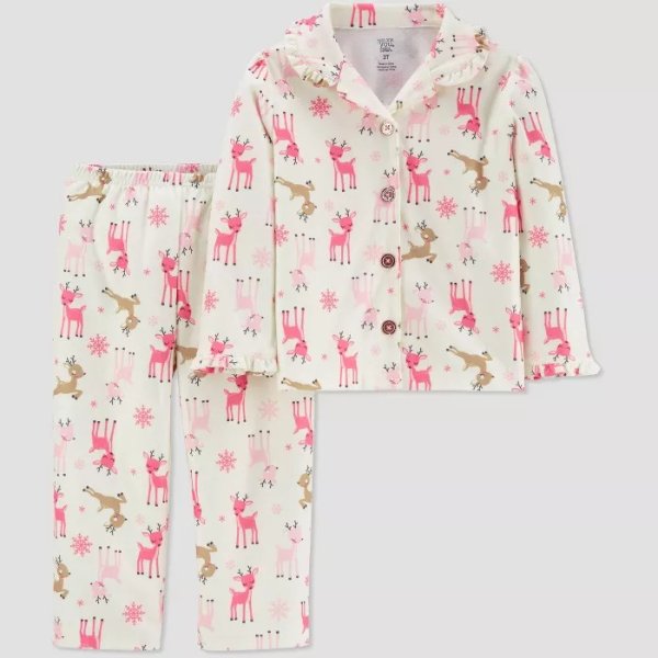 Toddler Girls' Reindeer Coat Pajama Set