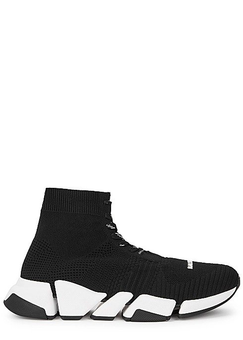 Speed 2.0 black stretch-knit sneakers