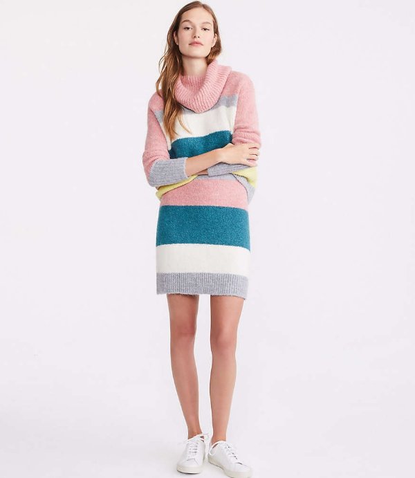 Lou & Grey Striped Plushfuzz Sweater Skirt | LOFT