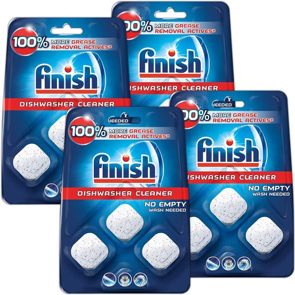Finish In-Wash Dishwasher Cleaner: Clean Hidden Grease and Grime, 12 ct