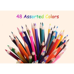 Colored Pencils,Raniaco Art Colored Pencils Set of 48 Assorted Colors for Adult Coloring Book