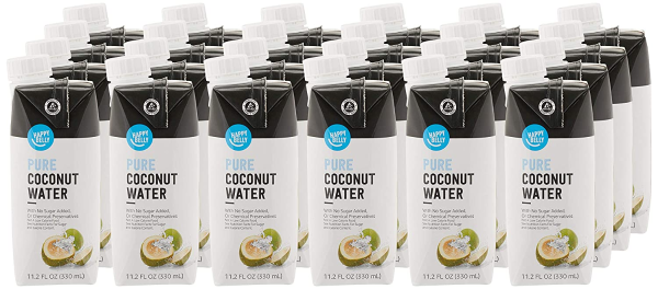 Amazon Brand - Happy Belly Coconut Water, 11.2 Fl oz (Pack of 24)