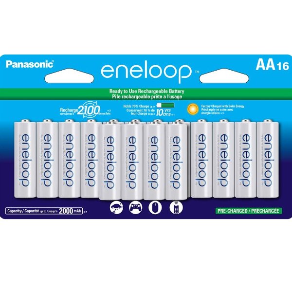 BK-3MCCA16FA eneloop AA 2100 Cycle Ni-MH Pre-Charged Rechargeable Batteries