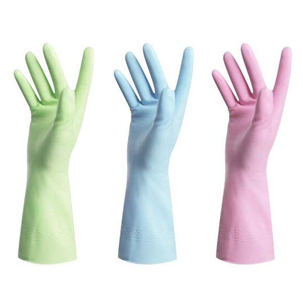 AOTUO Rubber Gloves, Medium, 3-Pack