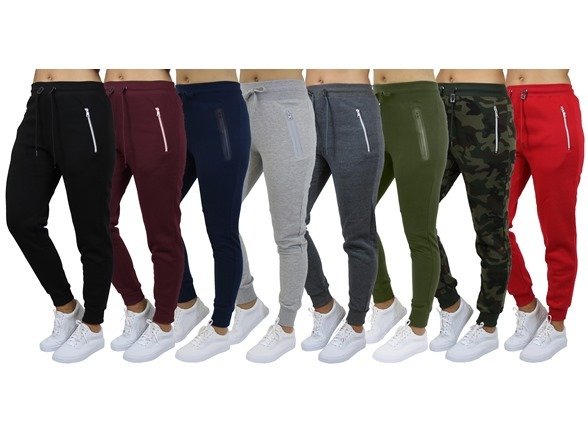 by Harvic Women's Assorted Fleece Joggers 3-Pack