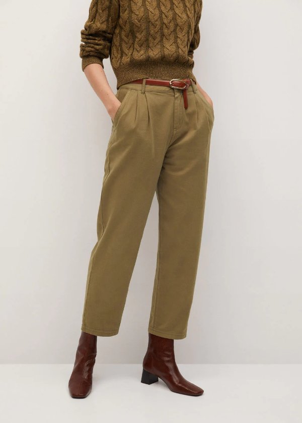 Cotton pleated pants - Women | OUTLET USA