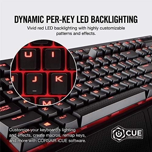 CORSAIR K68 Mechanical Gaming Keyboard, Backlit Red LED, Dust and Spill Resistant - Linear & Quiet - Cherry MX Red
