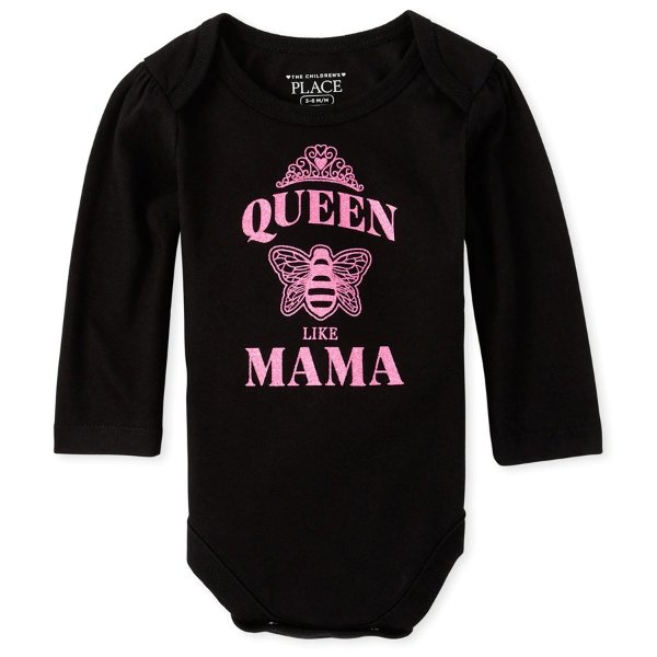 Baby Girls Mommy And Me Queen Bee Matching Graphic Bodysuit
