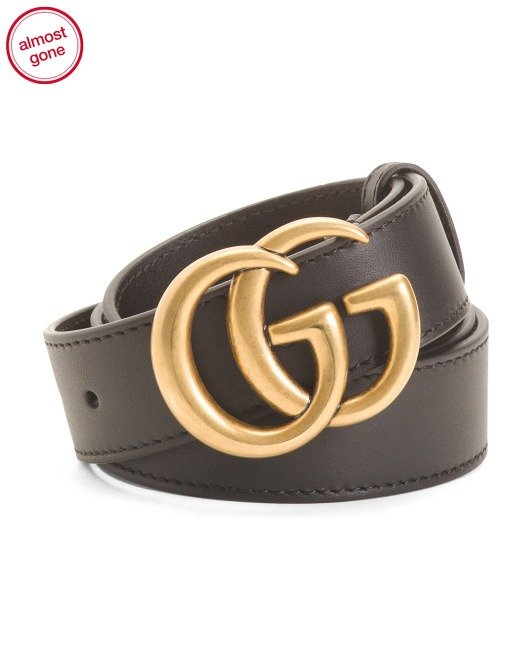 Made In Italy Leather Logo Belt