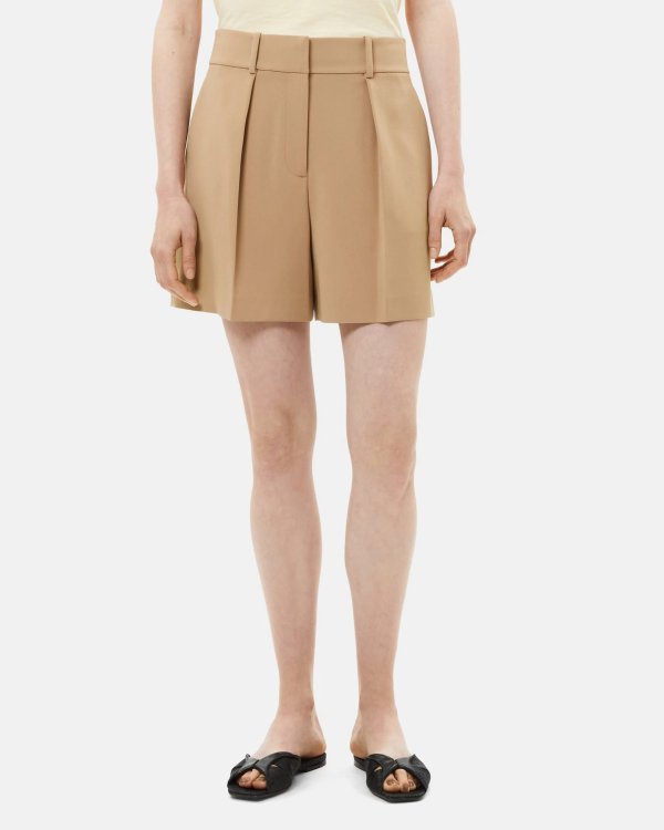 Pleated Short in Crepe
