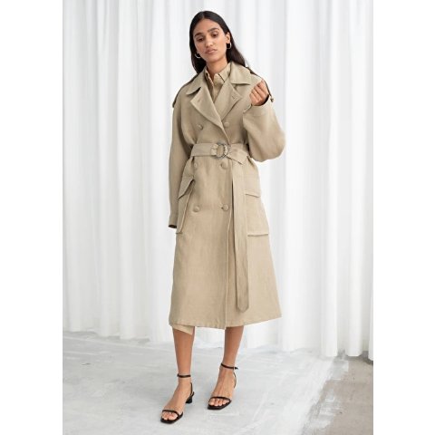 Other Stories Outerwear Up To 70, Other Stories Belted Cotton Twill Trench Coat