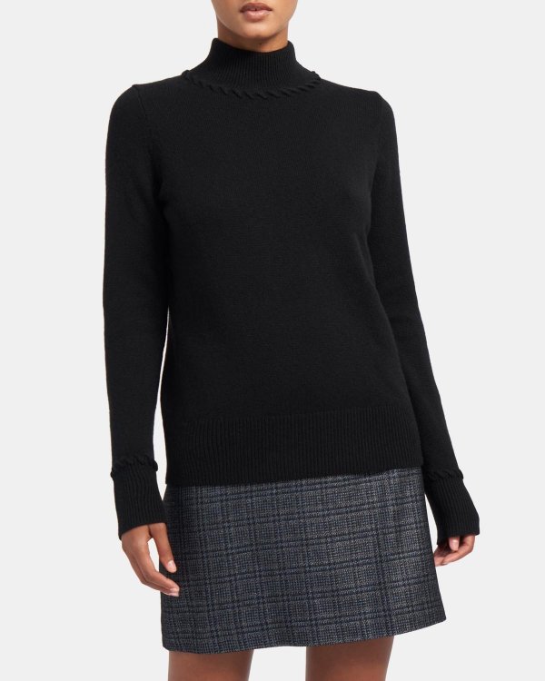 Whipstitched Turtleneck in Cashmere