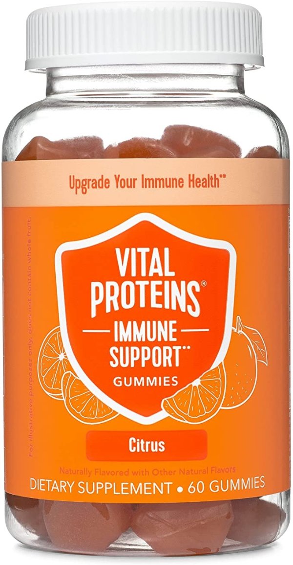 Immune Gummies, Zinc, Vitamin C and Ginger Extract to Support Immune Health, 60 ct, 30-Day Supply, Citrus Flavor