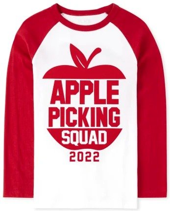 Unisex Kids Matching Family Long Sleeve Apple Picking Squad Graphic Tee | The Children's Place - WHITE