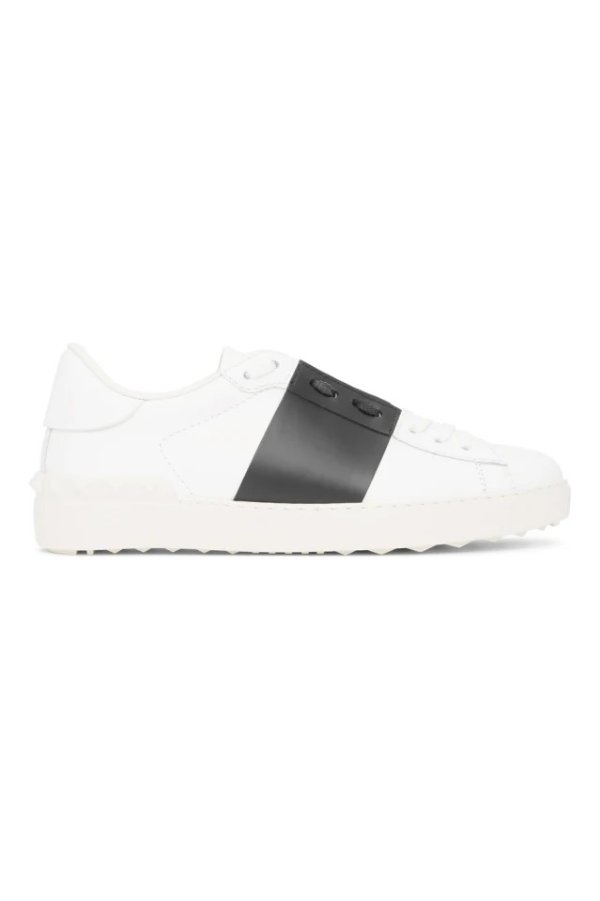 White & Black Valentino Garavani Rockstud Open Sneakers