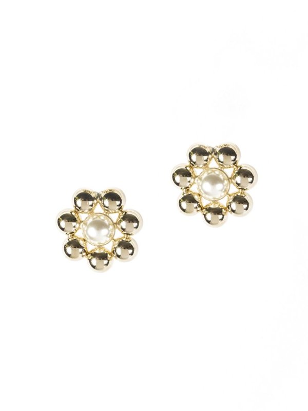 Petalo Goldtone & Faux Pearl Stud Earrings