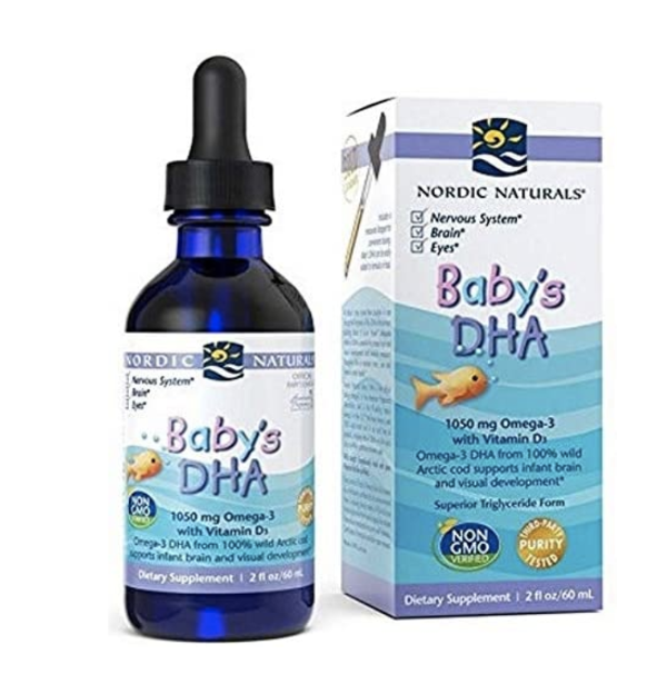 DHA 婴儿液体350 mgEPA , 485 mg DHA +维生素 D3，2盎司
