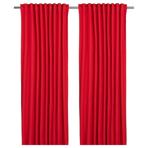VINTERFINT Curtains, 1 pair, red, 57x98 "