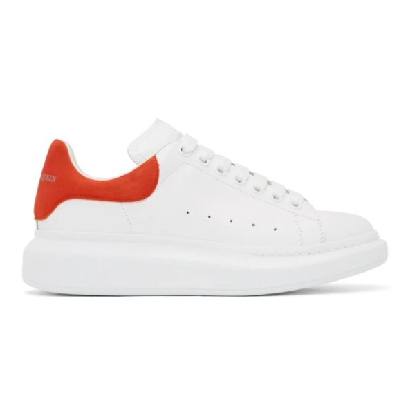 White & Orange Oversized Sneakers