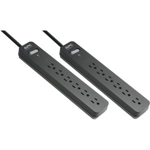 APC Power 6-Outlet Strip Surge Protector 2-Pack