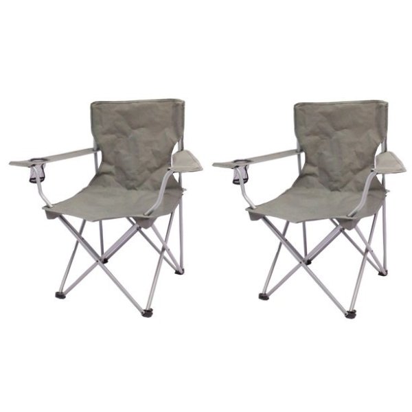 Quad Folding Camp Chair 2 Pack,with Mesh Cup Holder