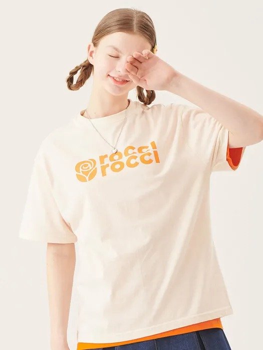 RCRC Crew Neck Short Sleeve T-Shirts (Cream)