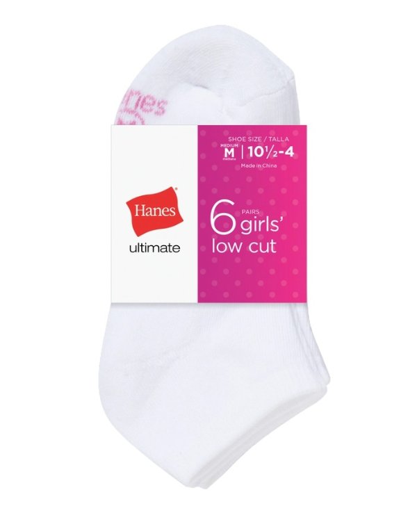 Ultimate® Girls' EZ Sort® Low Cut Socks 6-Pack