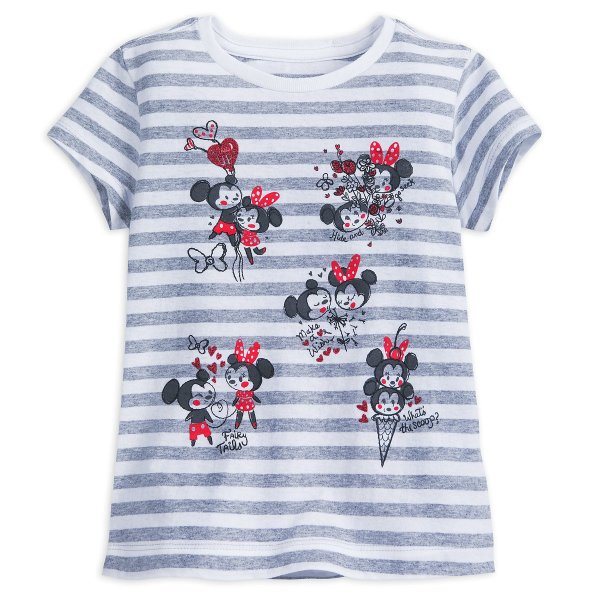 Mickey and Minnie Mouse Striped T-Shirt for Girls