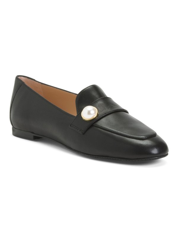 Made In Spain Leather Pearl Loafers