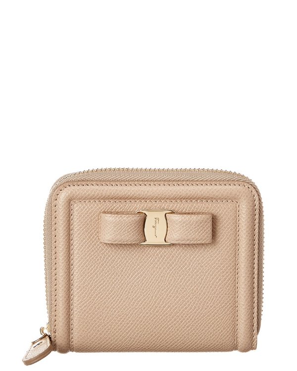 Vara Bow Small Leather Zip Around Wallet