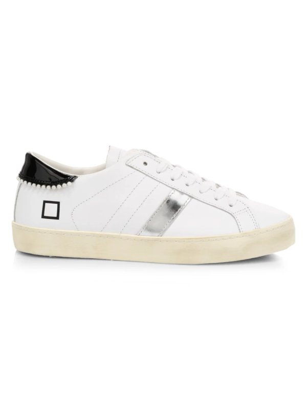 - Hill Low Faux Pearl-Embellished Leather Sneakers