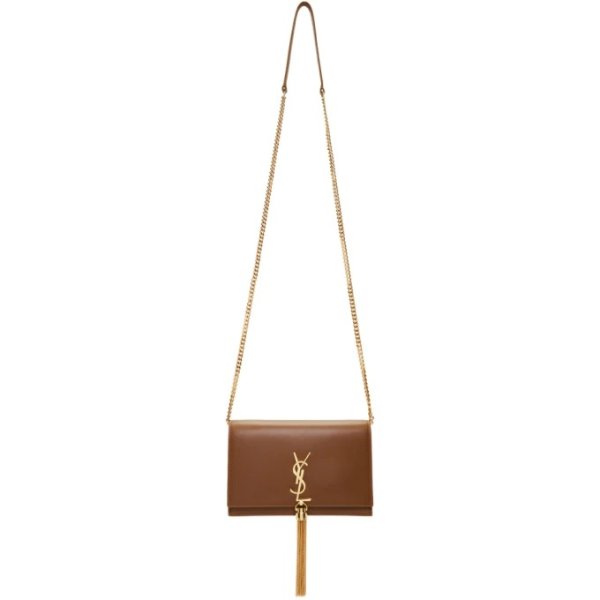 Brown Kate Tassel Chain Wallet Bag