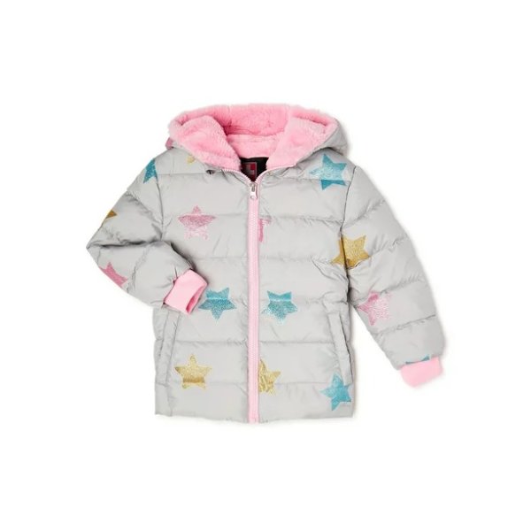 Baby and Toddler Girl Puffer Jacket, Sizes 12M-5T