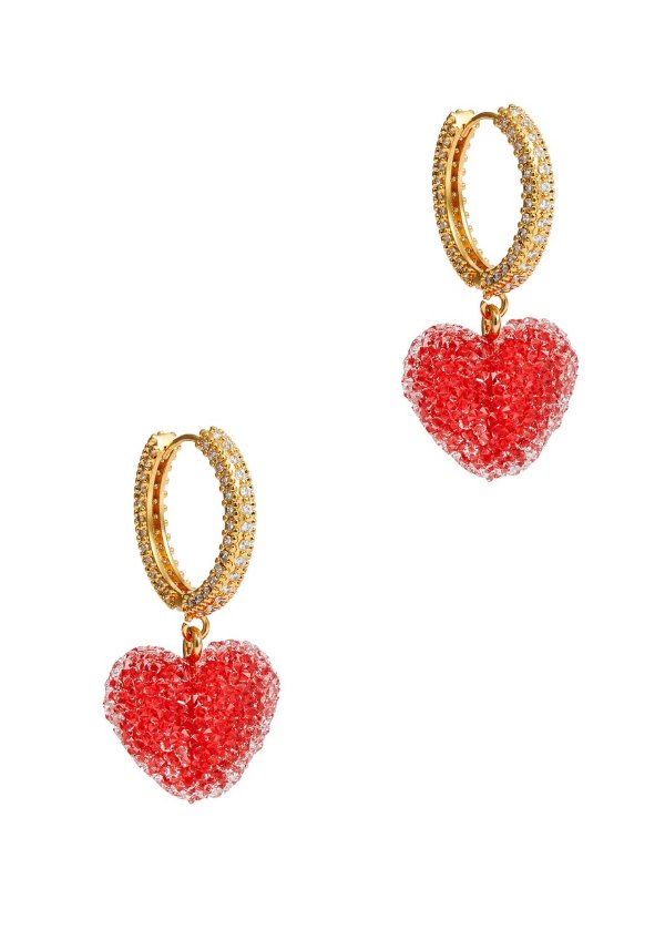 New Season Jelly Heart 18kt gold-plated earrings