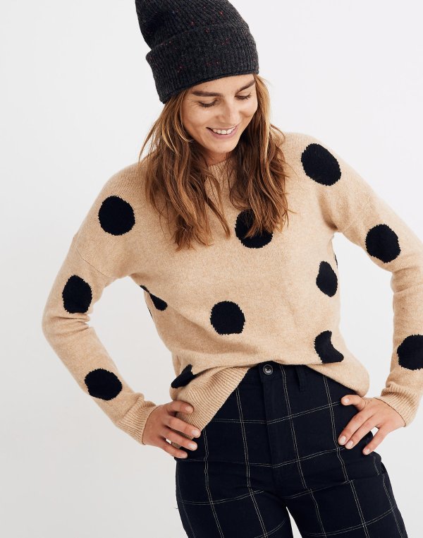 Dot Graystone Pullover Sweater in Coziest Yarn