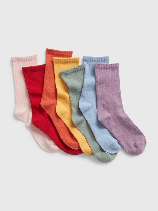 Kids Organic Cotton Crew Socks (7-Pack)