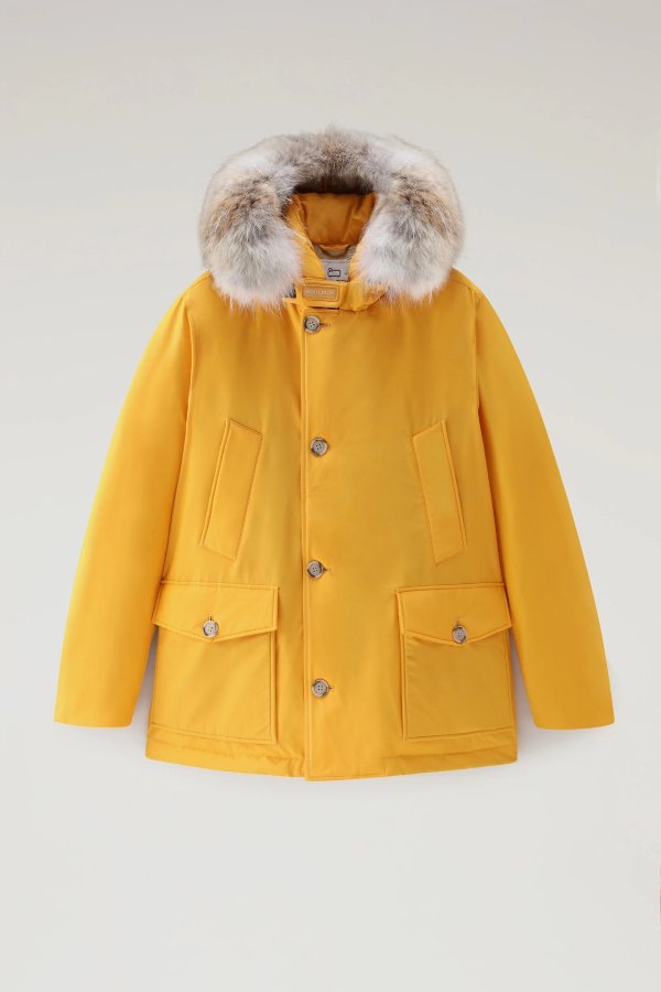 Arctic Anorak in Ramar Cloth with Detachable Fur Burnt Yellow